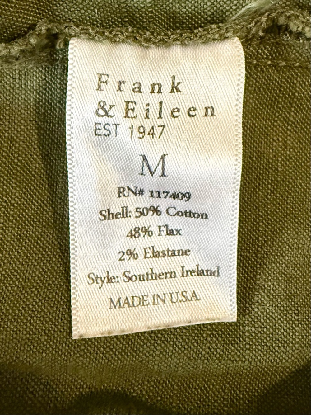 Frank & Eileen Southern Ireland Linen Blend Utility Shirt Dress Size Medium - Picture 11 of 12